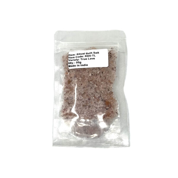 Shreyshti Ritual Bath Salt True Love, 50g stand able pouch, a combination of salts, fragrances and herbs for space clearing and cleansing, anoint candles and cleansing tools or crystals - Image 2